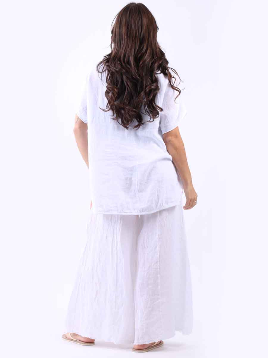 Italian Plain Linen Baggy T-Shirt