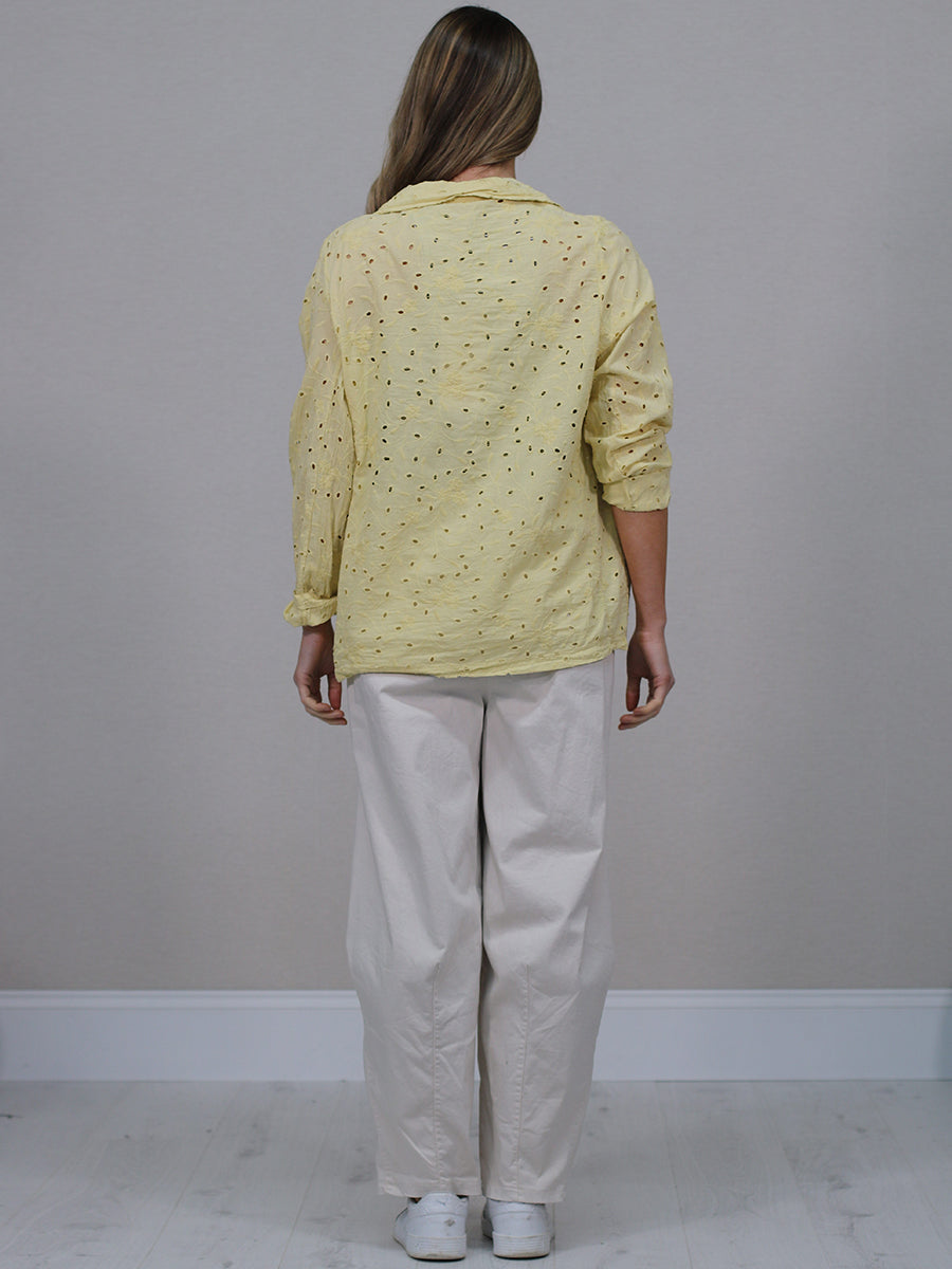 Solid Cotton Broderie Eyelet Ladies Blazer