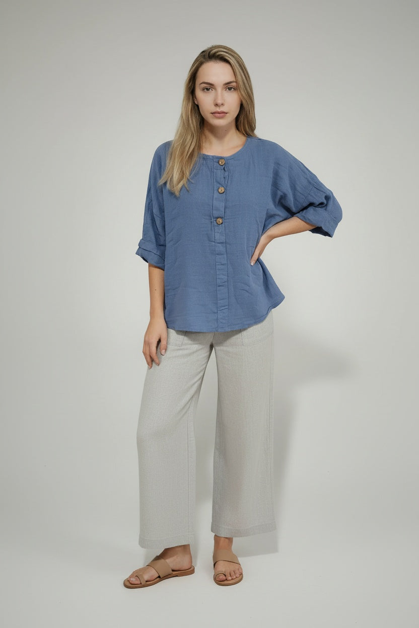 Plain Cotton Shirt Denim