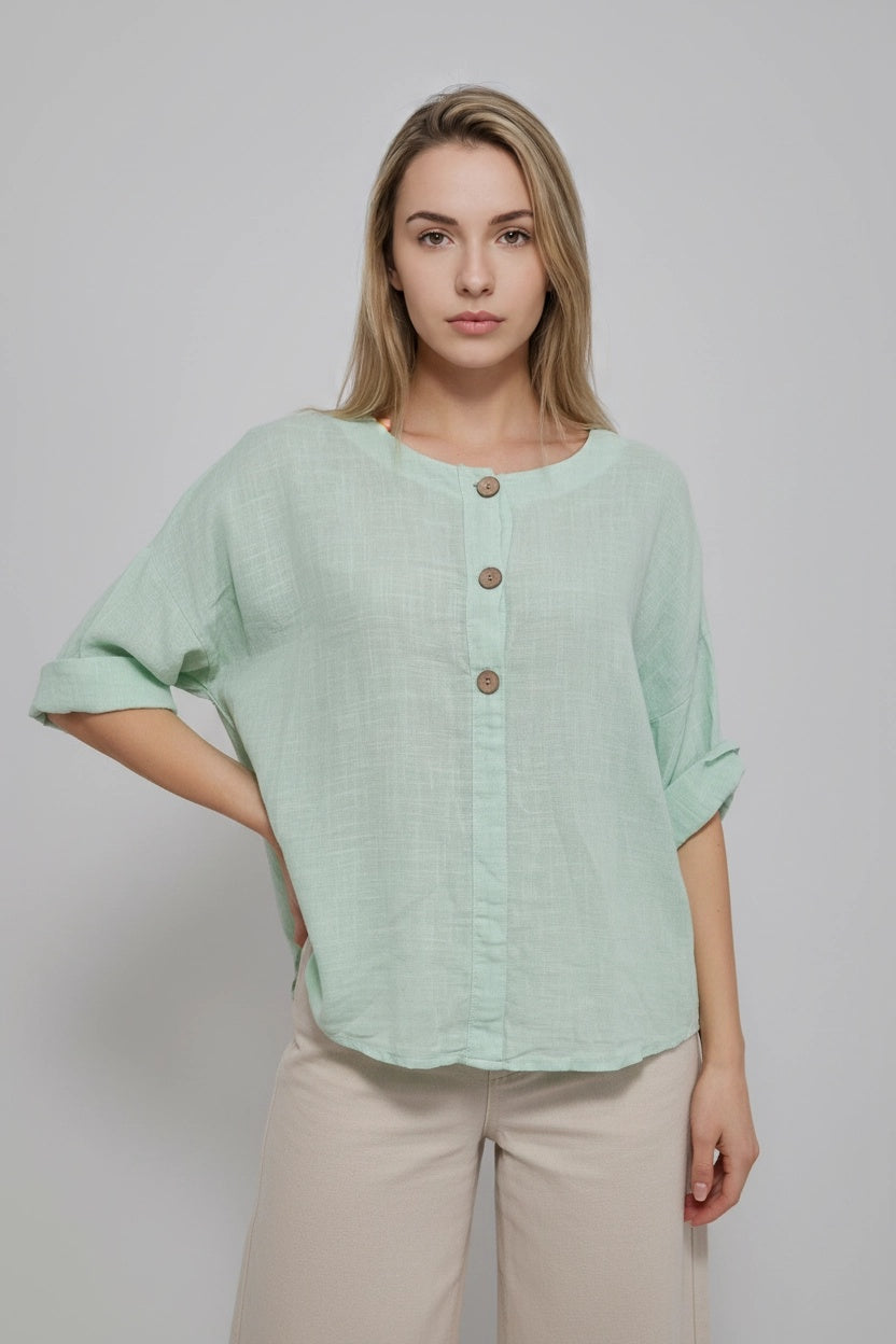 Plain Cotton Shirt Mint