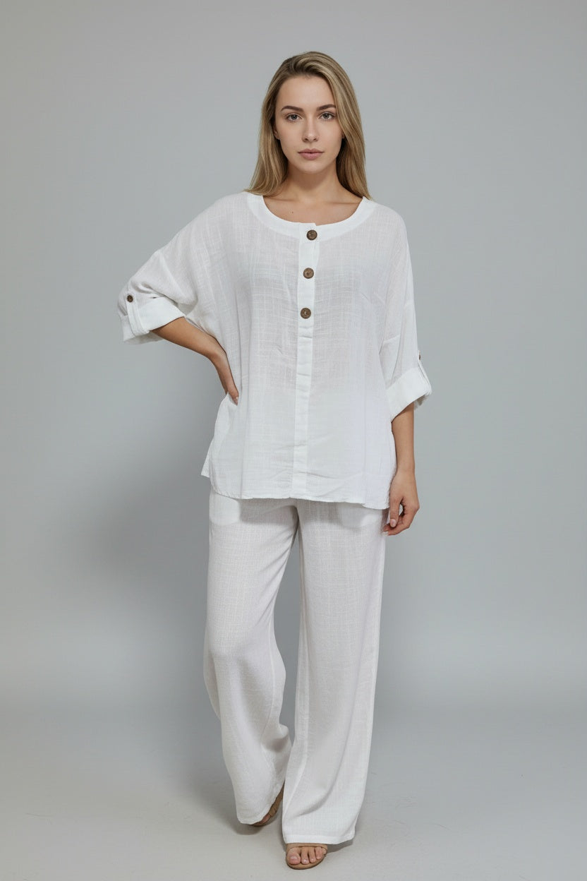 Plain Cotton Shirt White