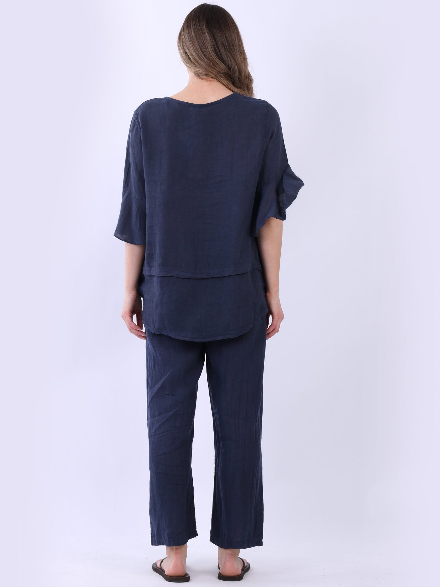 Bell Arms Solid Linen Baggy Top