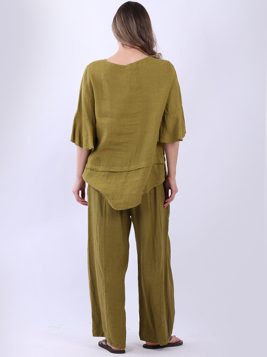 Bell Arms Solid Linen Baggy Top