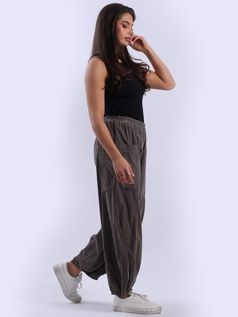 Wide Leg Cotton Corduroy Solid Trouser