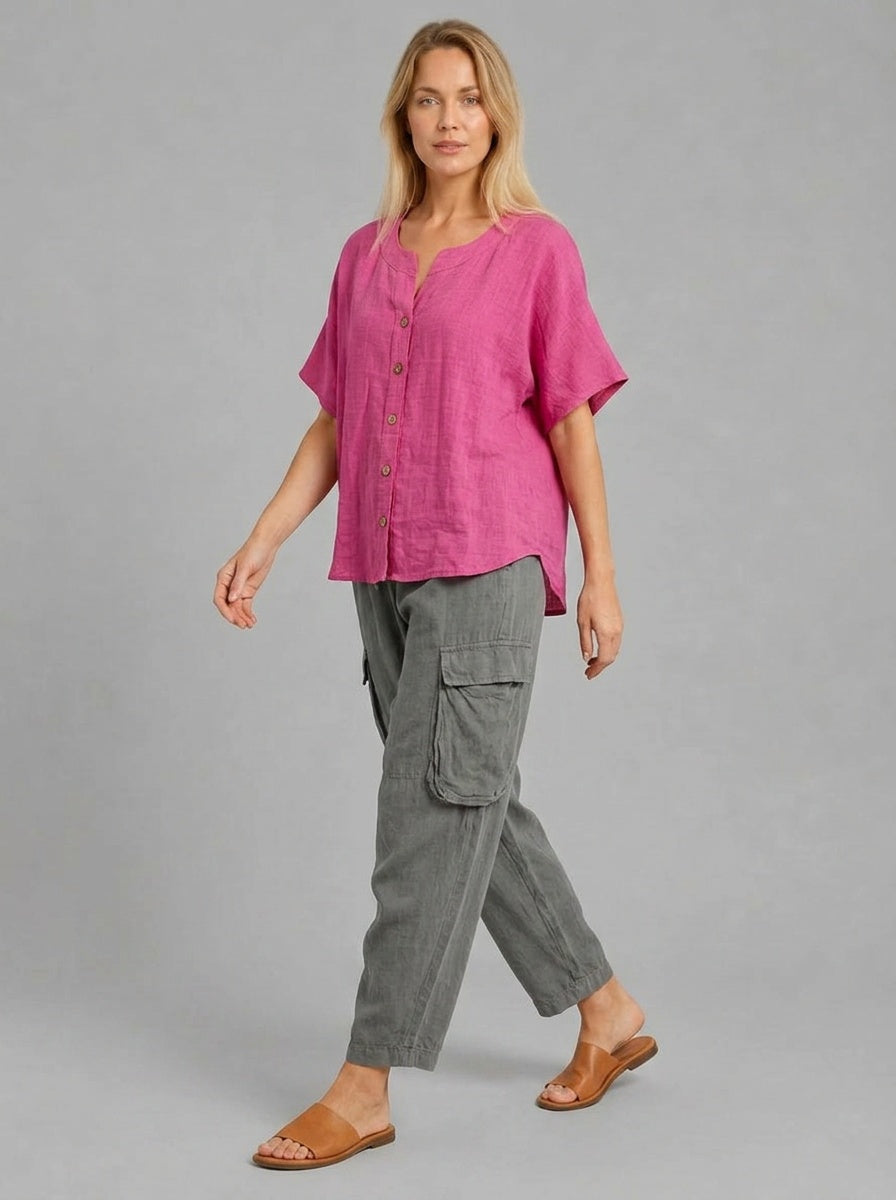 Italian Cotton Women Baggy Shirt