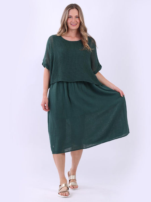 Mesh Net Double Layer Cotton Dress