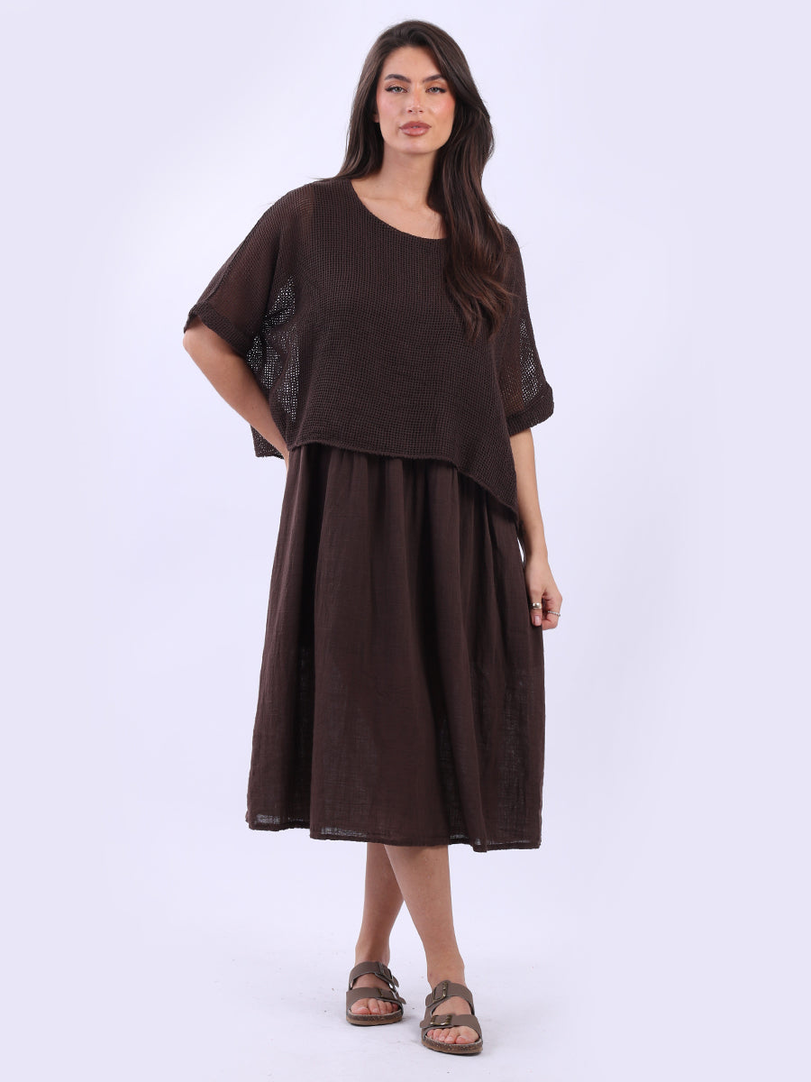 Mesh Net Double Layer Cotton Dress