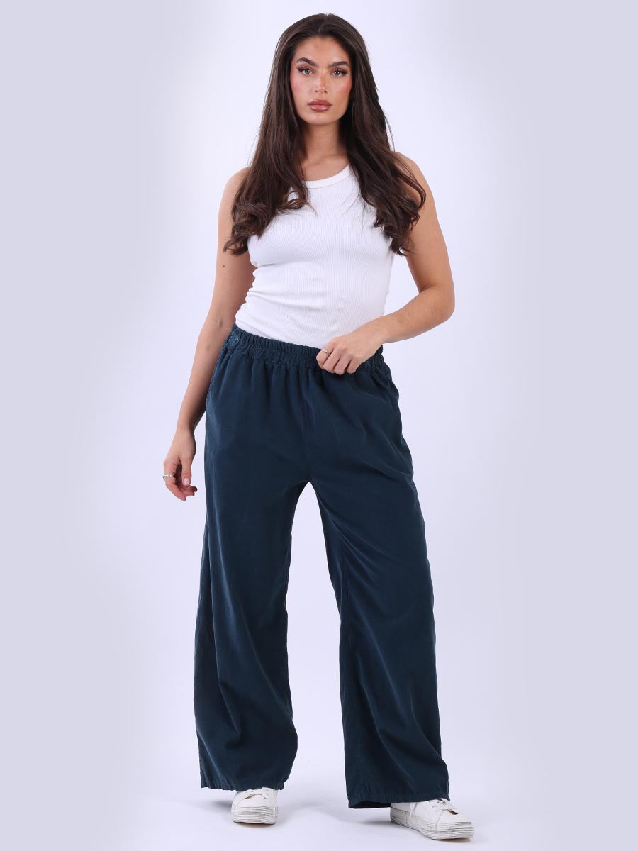 Ladies Solid Cotton Corduroy Regular Fit Pant