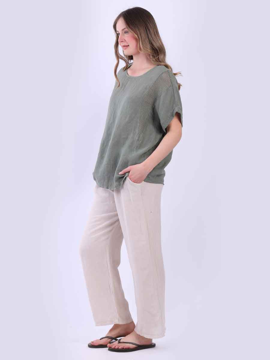 Plain Mesh Net Linen Baggy Top