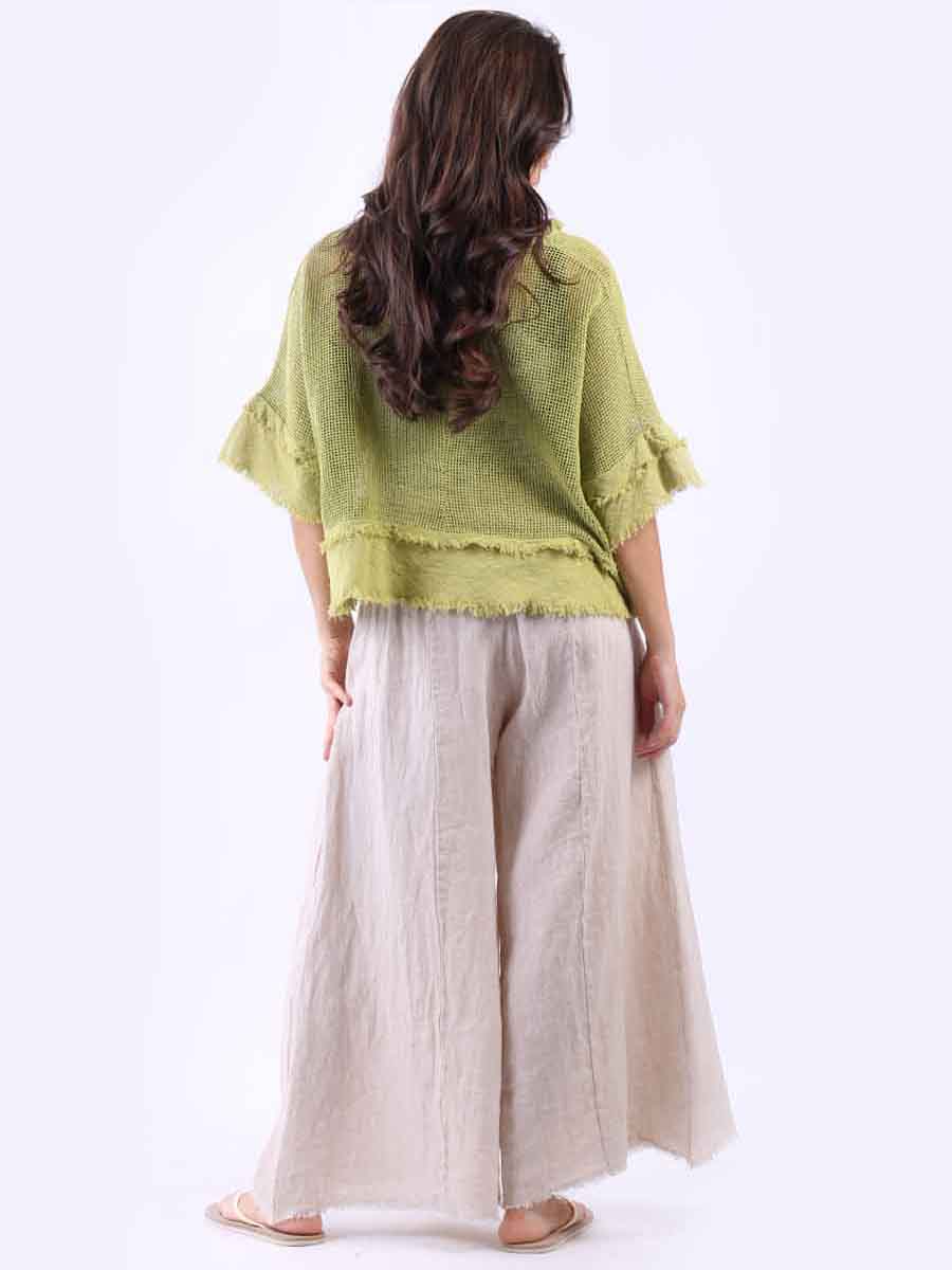 Plain Mesh Net Lagenlook Batwing Top