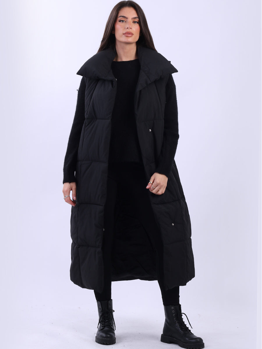 Plus Size Ladies Long Padded Vest