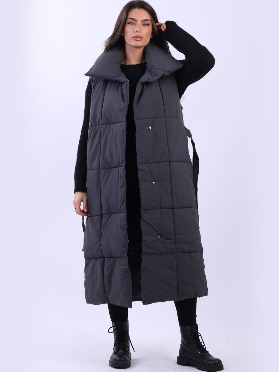 Plus Size Ladies Long Padded Vest