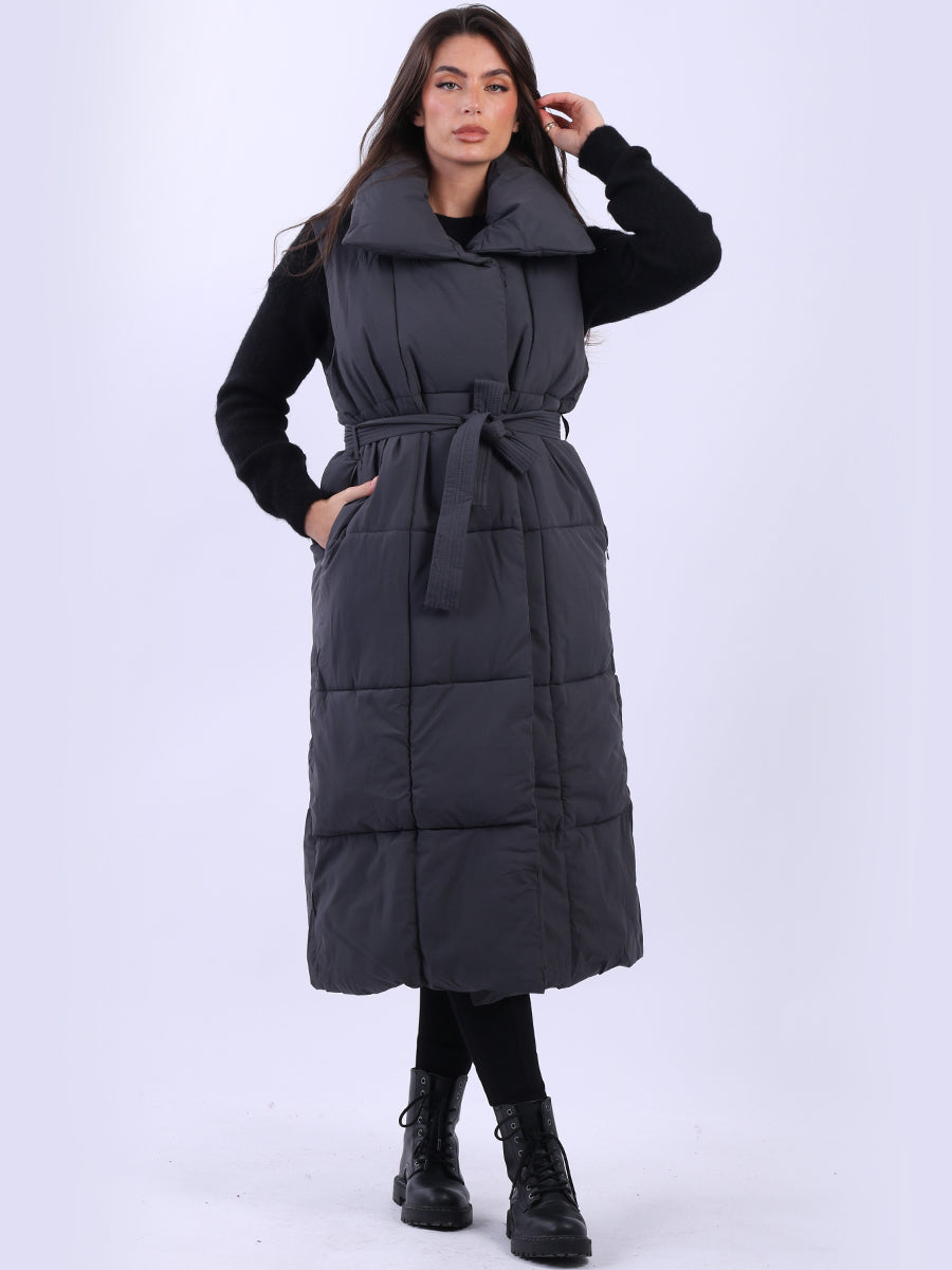 Plus Size Ladies Long Padded Vest