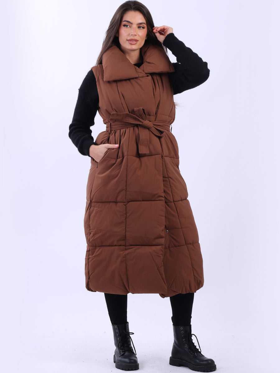 Plus Size Ladies Long Padded Vest