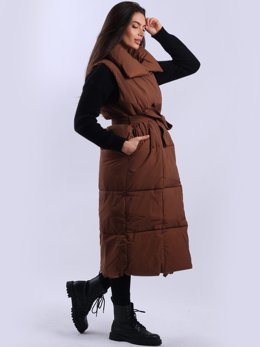 Plus Size Ladies Long Padded Vest