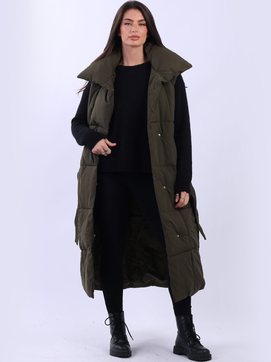 Plus Size Ladies Long Padded Vest