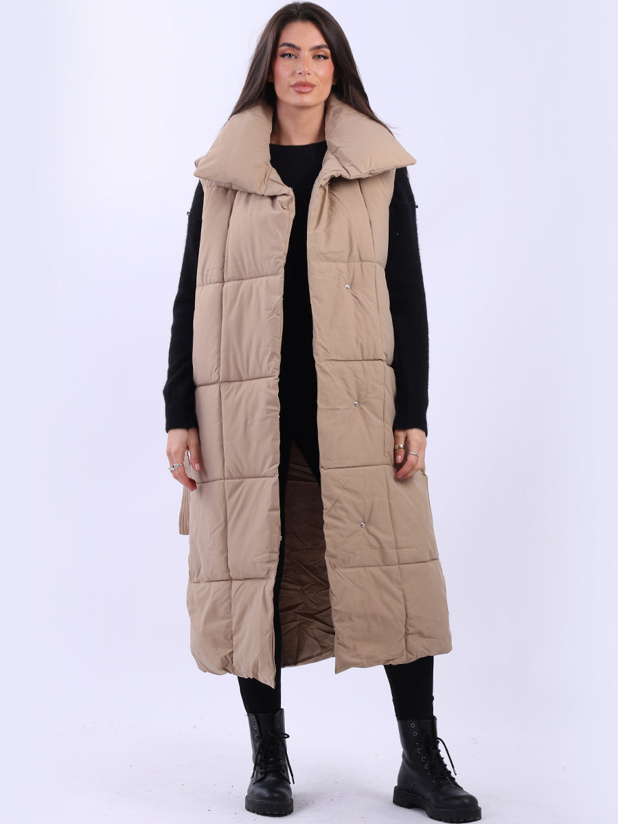 Plus Size Ladies Long Padded Vest