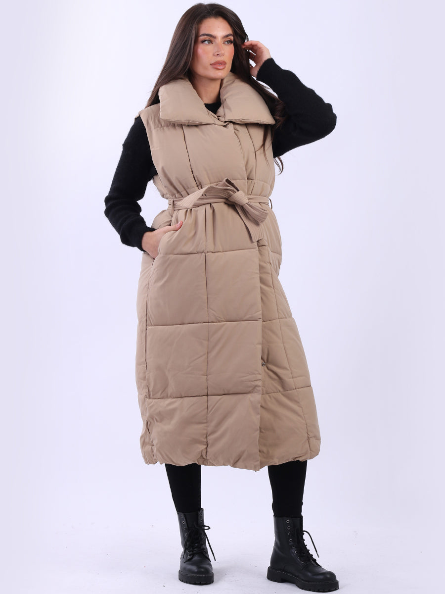 Plus Size Ladies Long Padded Vest