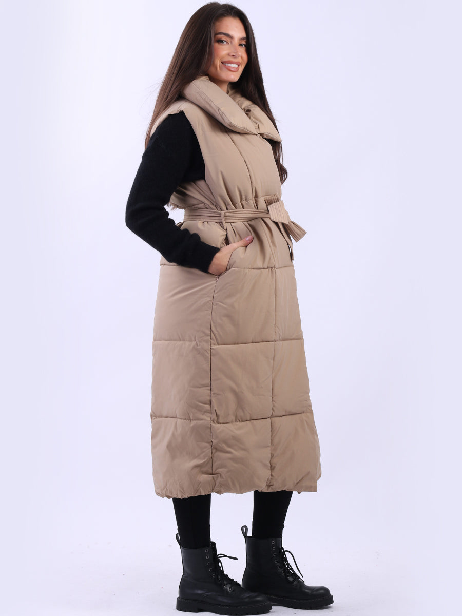 Plus Size Ladies Long Padded Vest