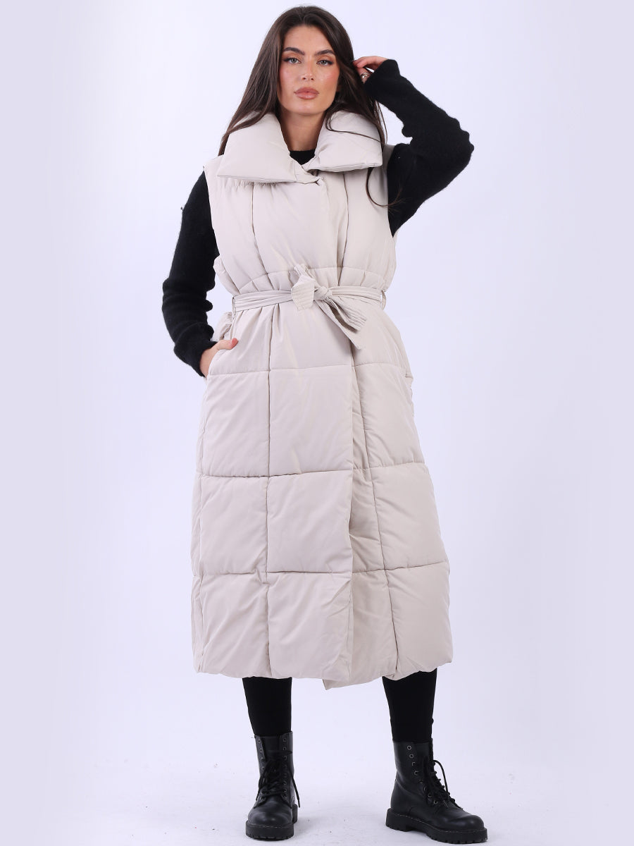 Plus Size Ladies Long Padded Vest