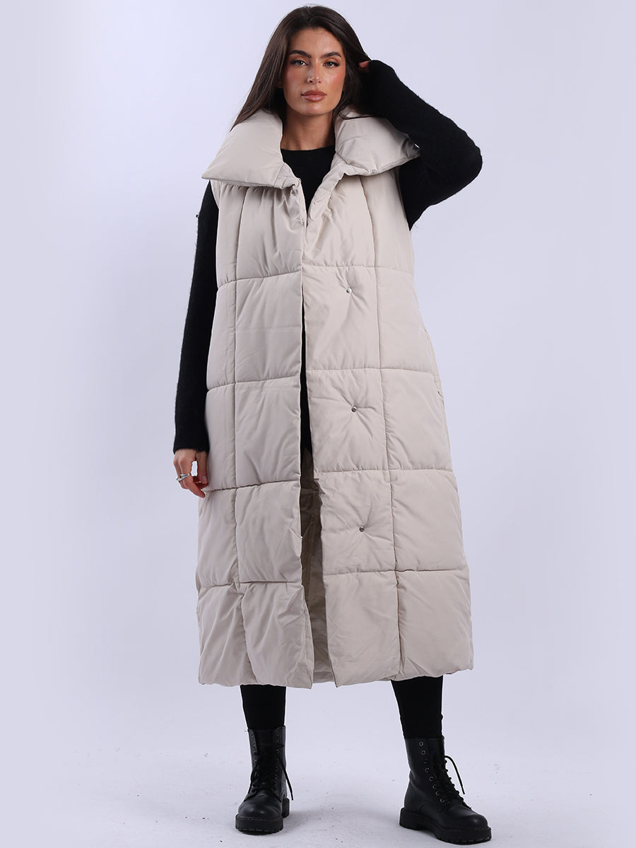 Plus Size Ladies Long Padded Vest