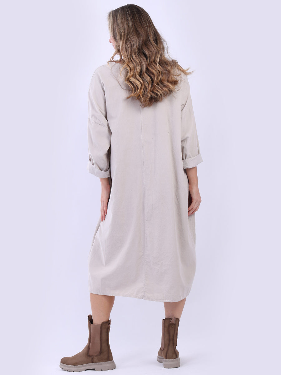 Women Solid Cotton Mid Length Dress