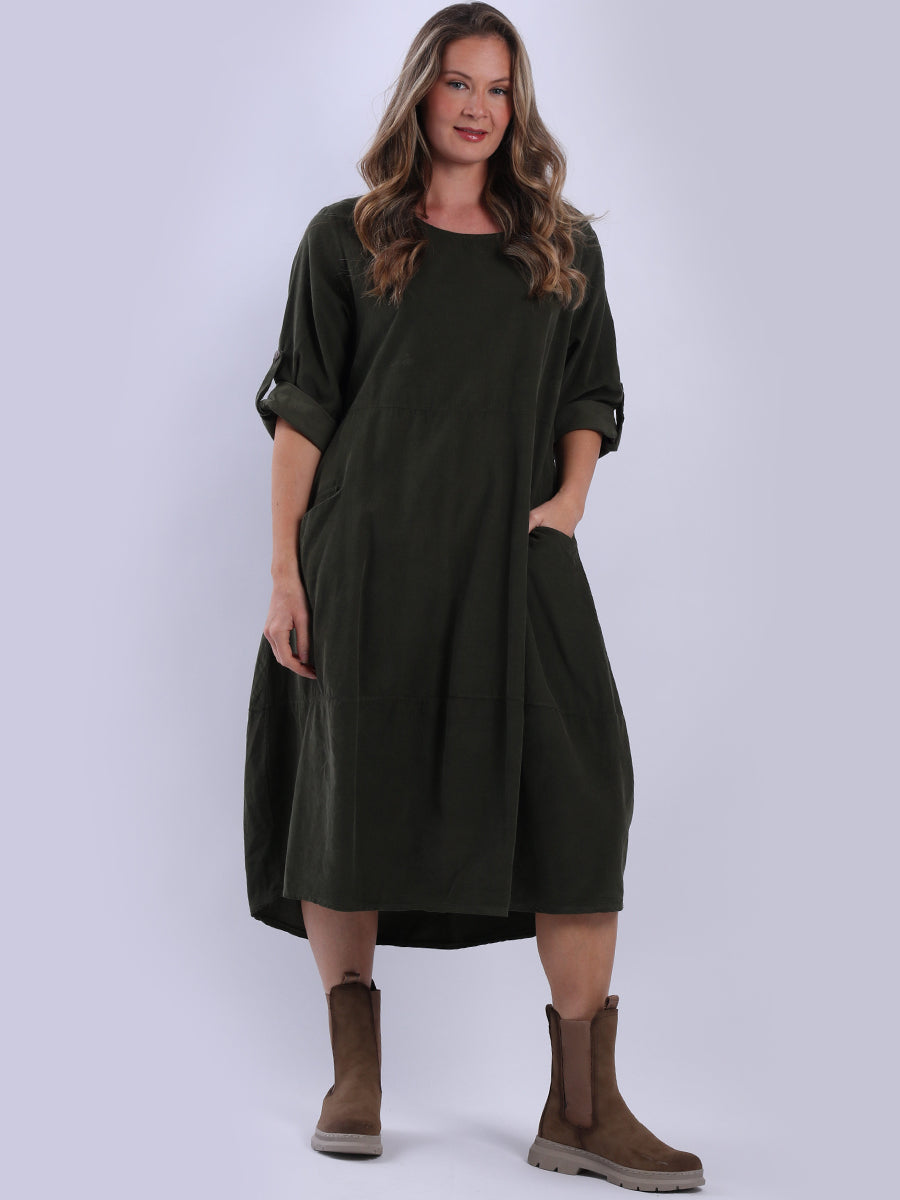 Oversized Corduroy Dress Khaki