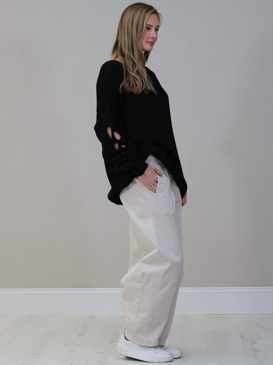 Oversized Solid Knit Boxy Jumper