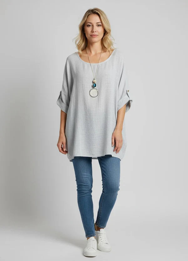 Necklace Crop Blouse Silver