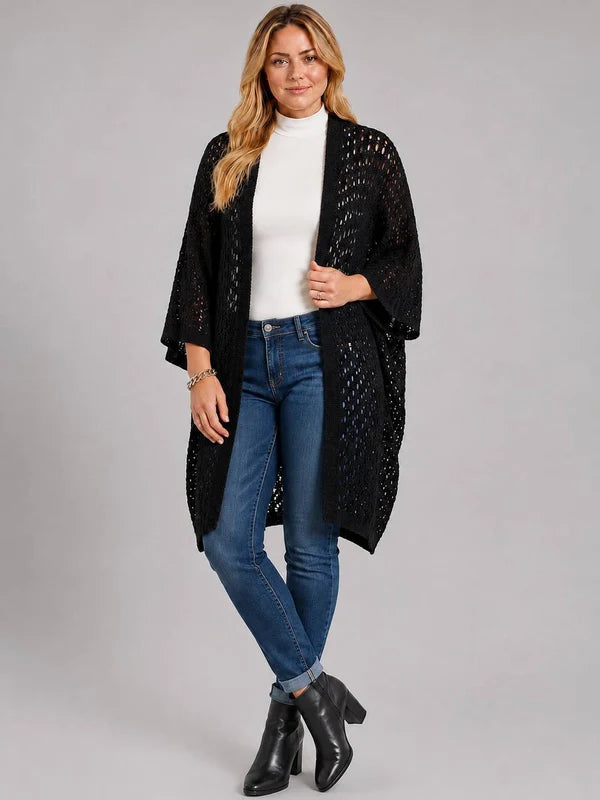 Italian Glitter Knit Open Front Cardigan