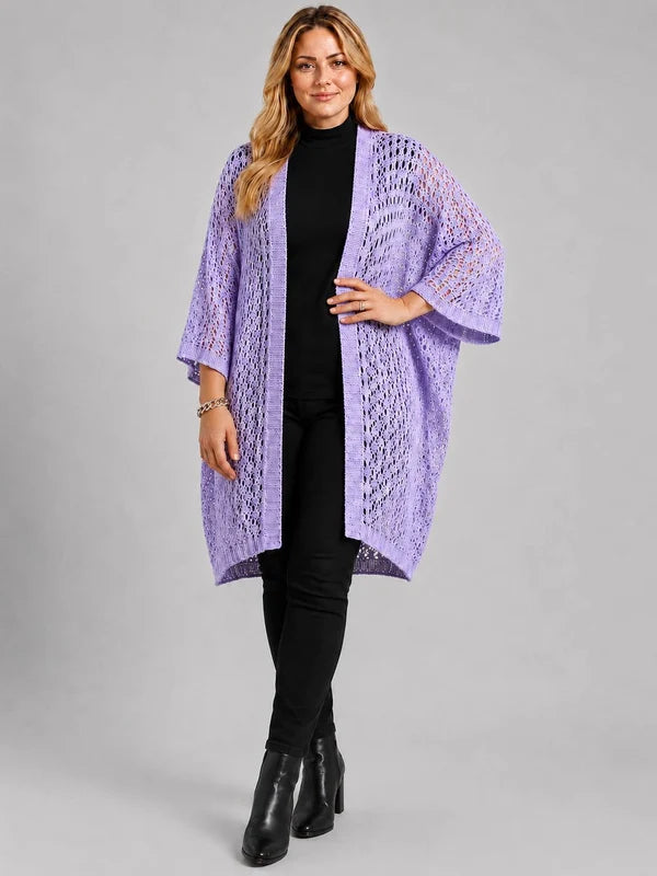 Italian Glitter Knit Open Front Cardigan