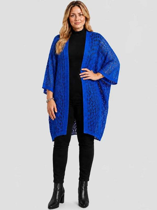 Italian Glitter Knit Open Front Cardigan