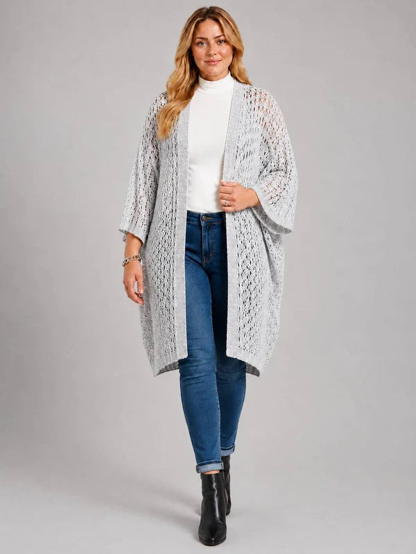 Italian Glitter Knit Open Front Cardigan