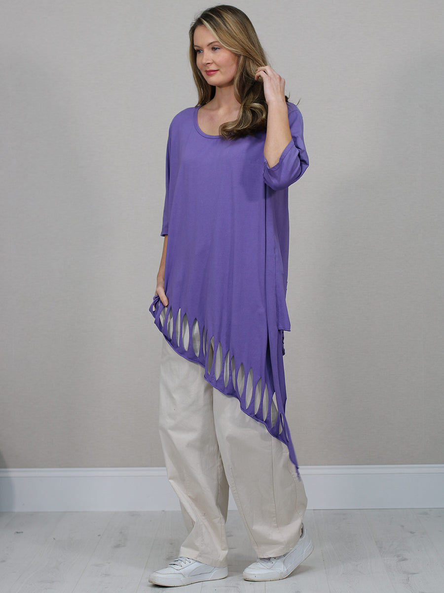 Plus Size Cutout Detail Cotton Top