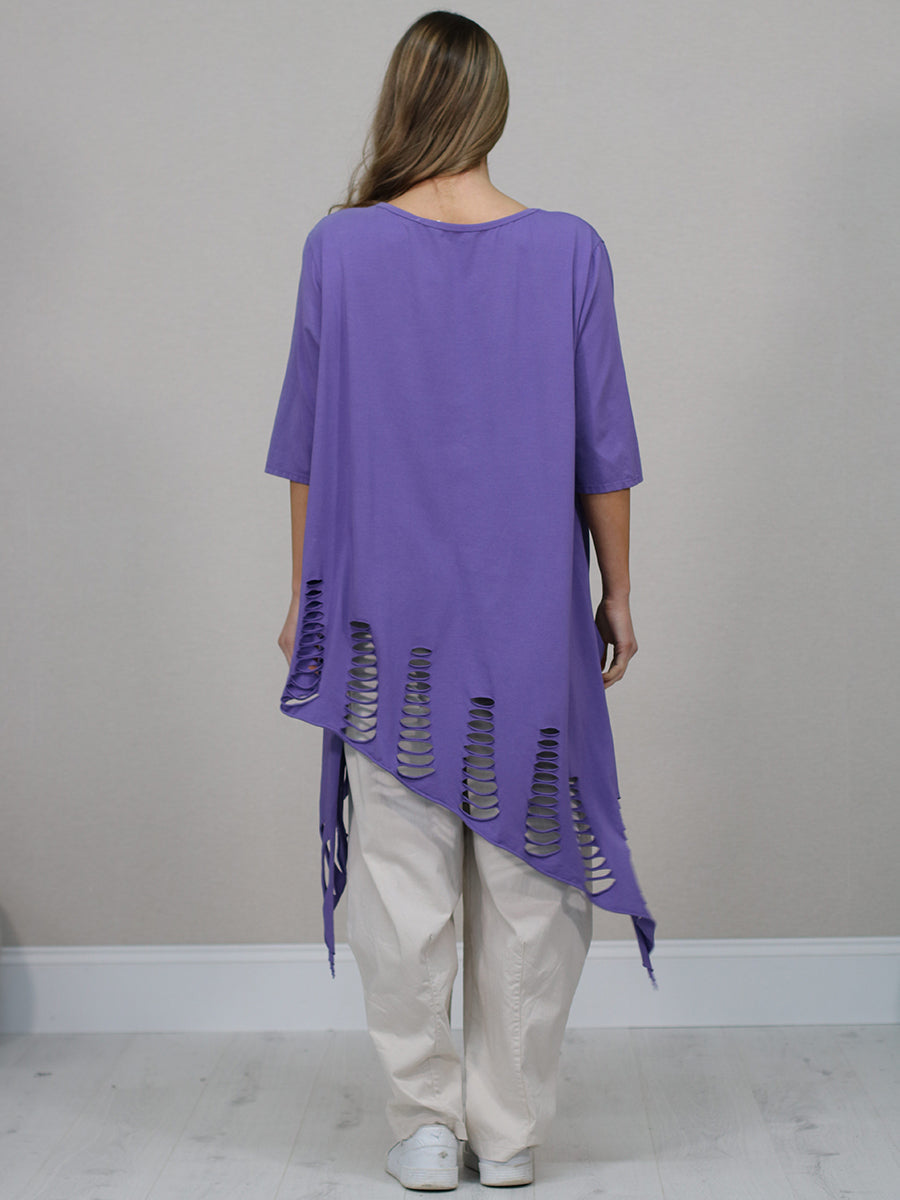 Plus Size Cutout Detail Cotton Top