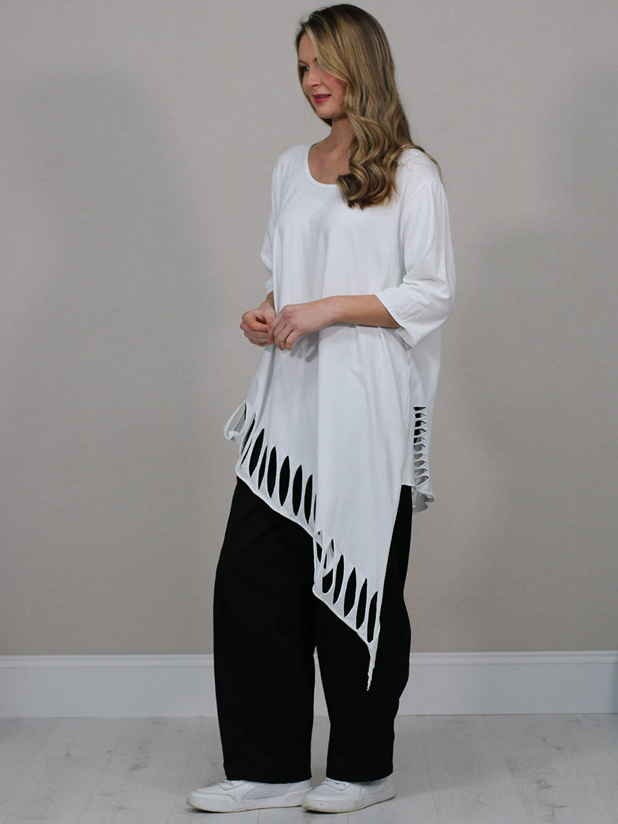 Plus Size Cutout Detail Cotton Top