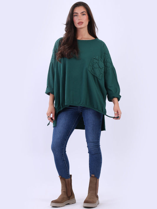 Oversized Drop Shoulders Batwing Embroidered Top