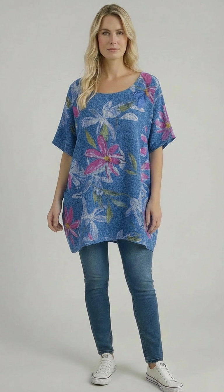 Plus Size Cotton Top Denim