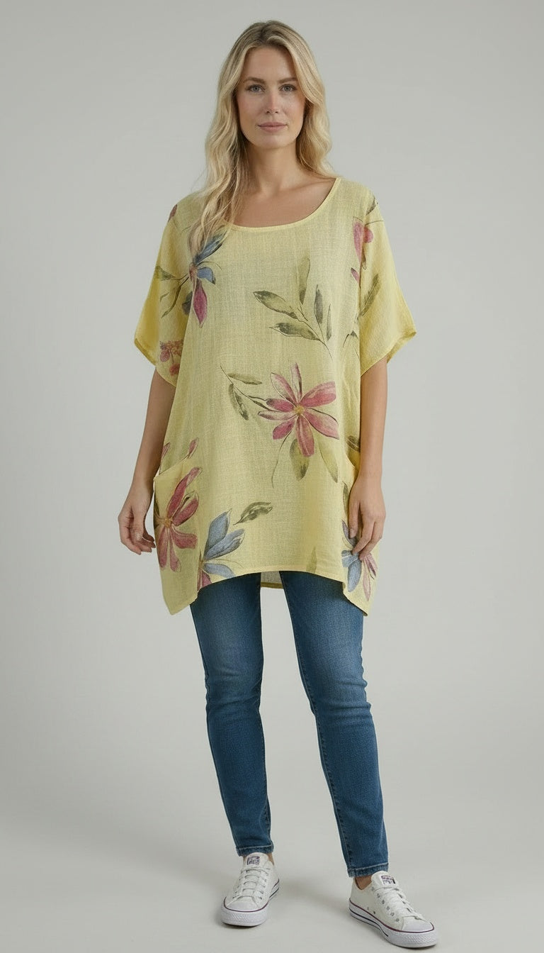 Plus Size Cotton Top Lemon