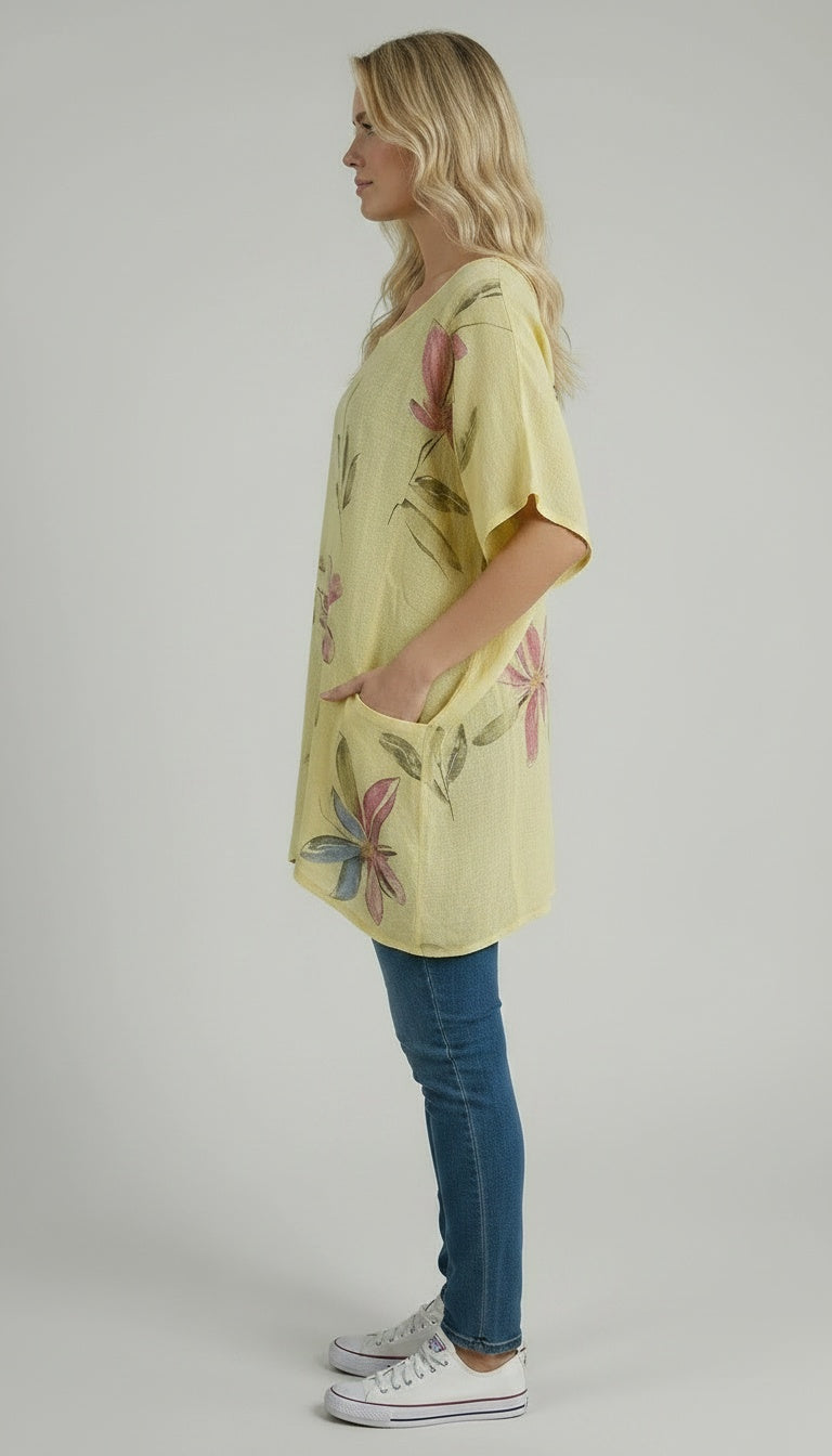 Plus Size Women Floral Tunic Top