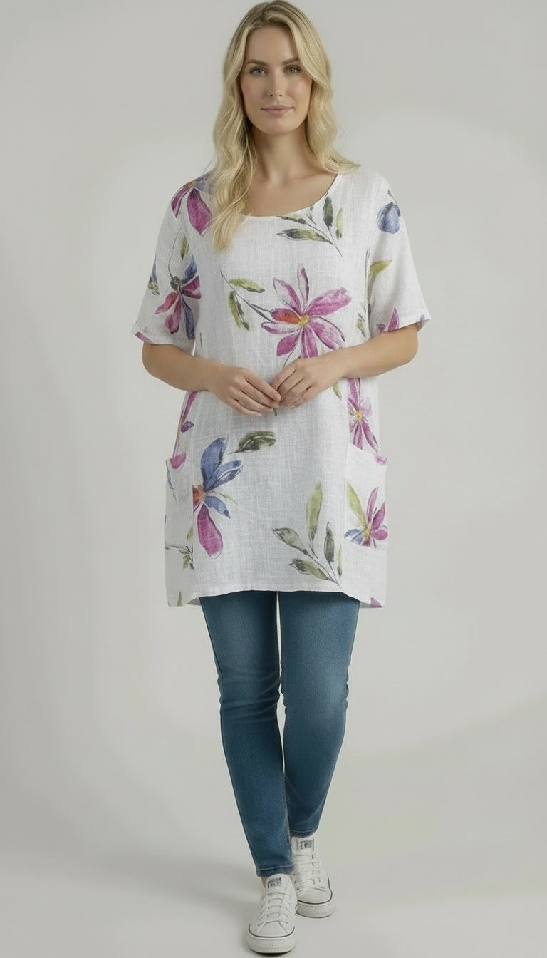 Plus Size Cotton Top White