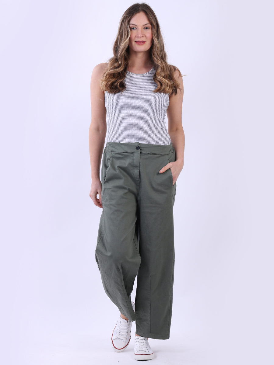 Solid Cotton Trouser Khaki