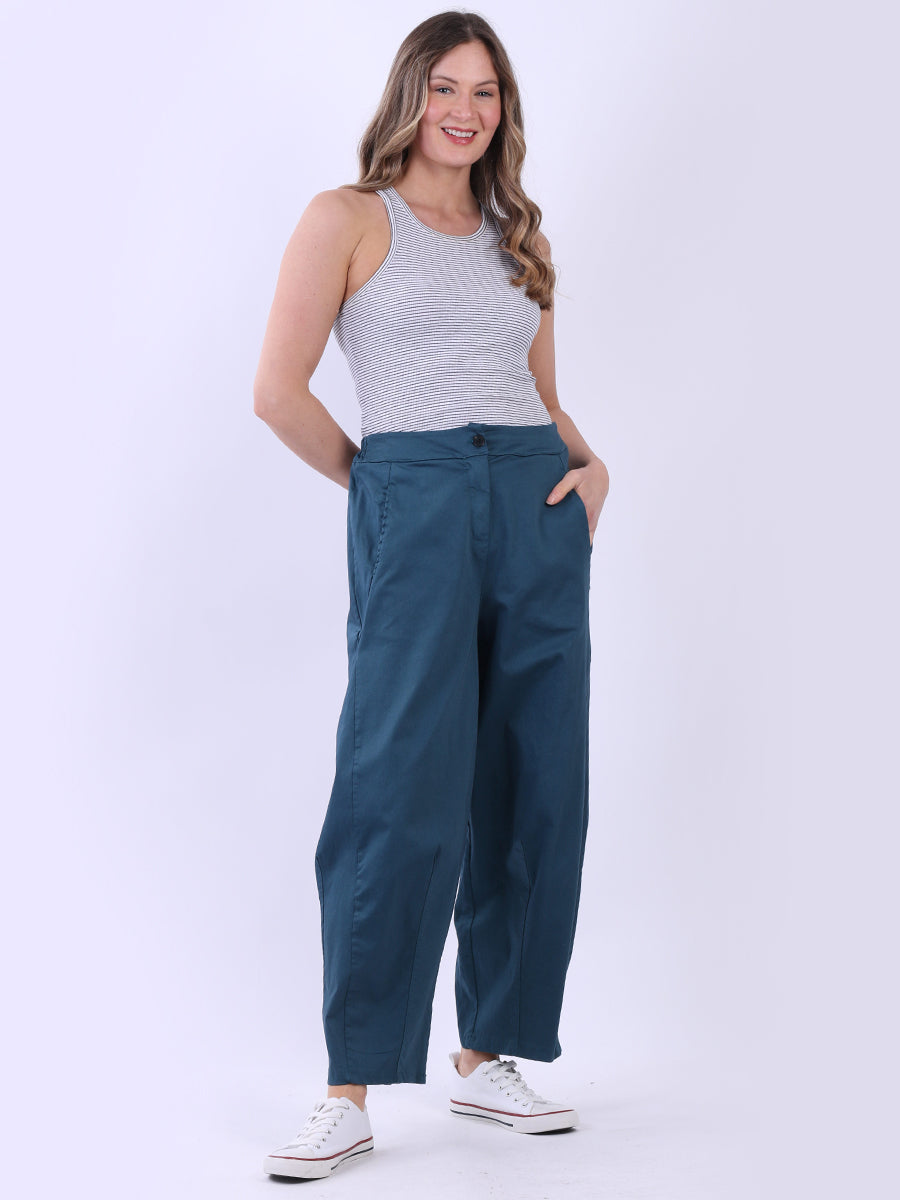 Solid Cotton Trouser Teal