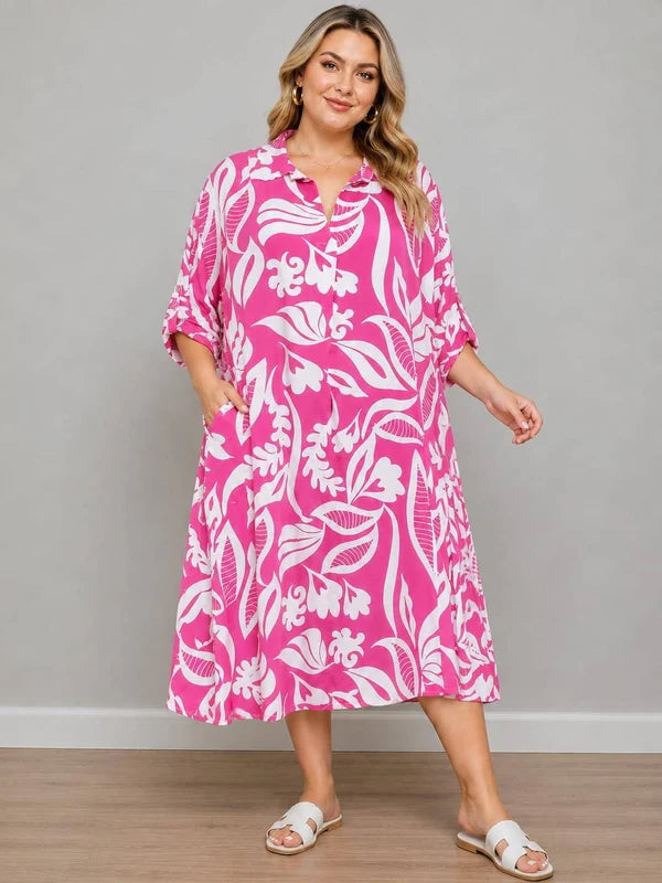 Ladies Side Pocket Formal Shirt Dress