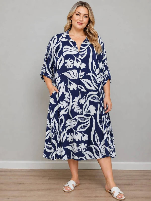 Ladies Side Pocket Formal Shirt Dress