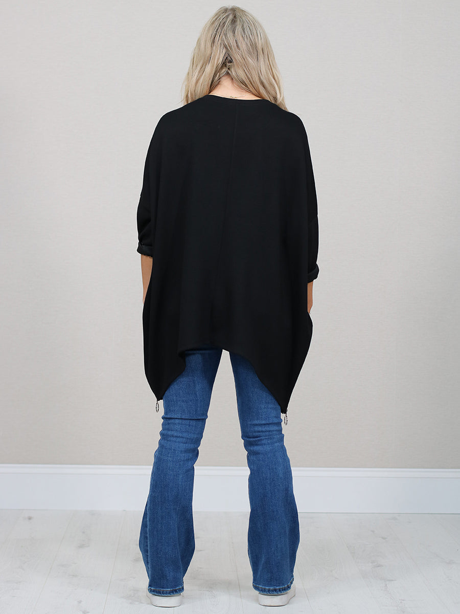 Italian Women Sequin Plus Size Baggy Shirt