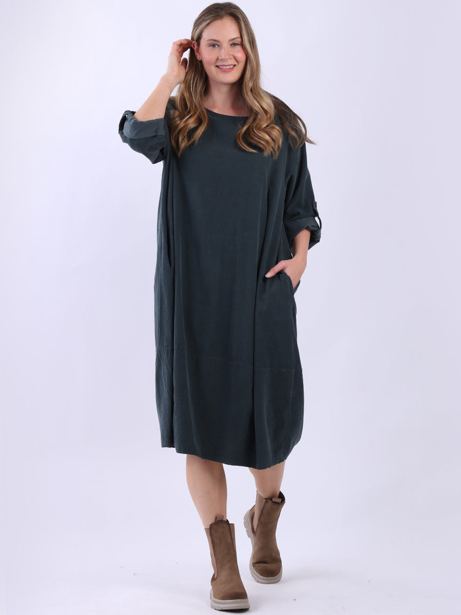 Oversized Corduroy Dress Charcoal