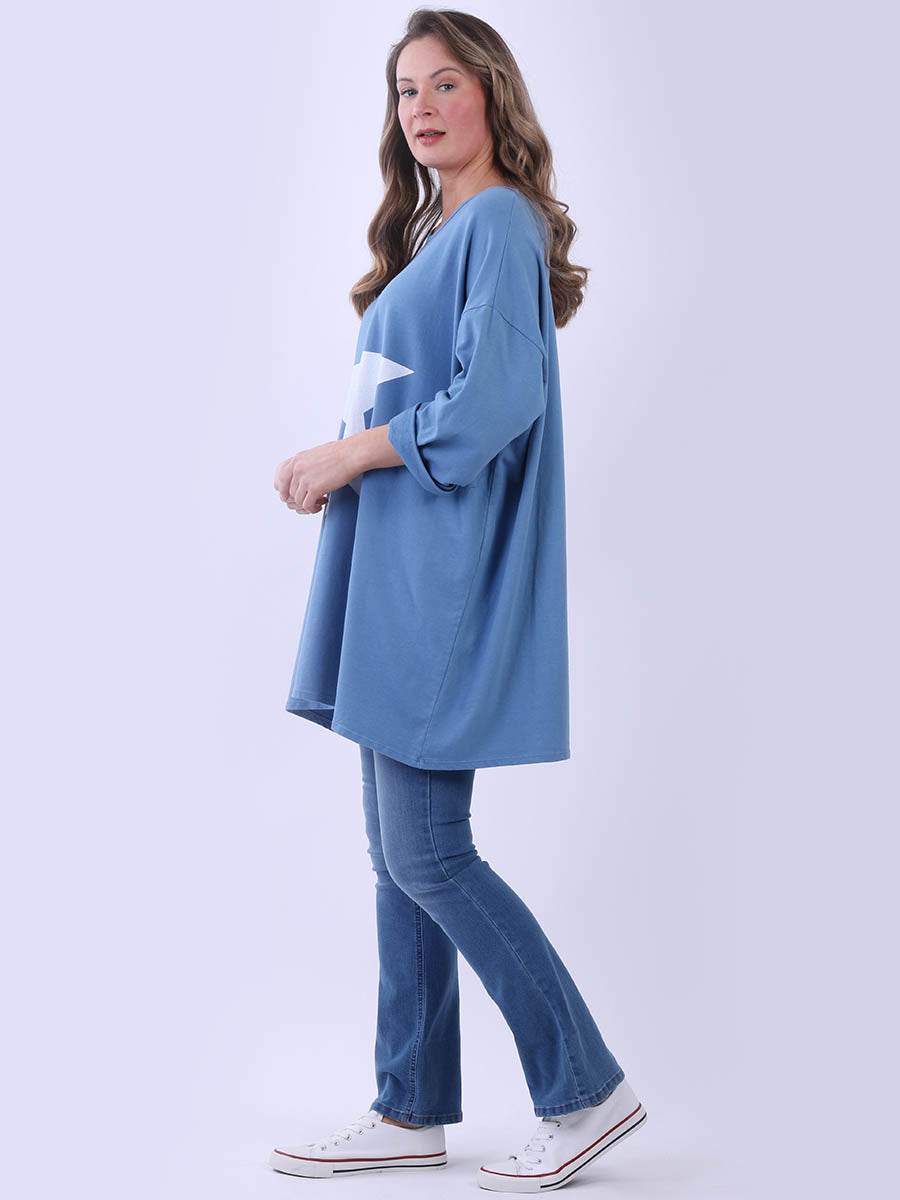 Casual Oversized Star Print Cotton Summer Top