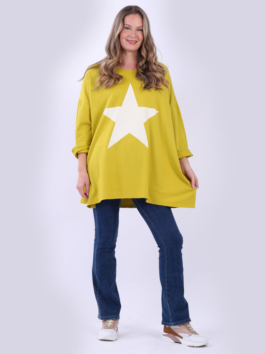 Casual Oversized Star Print Cotton Summer Top