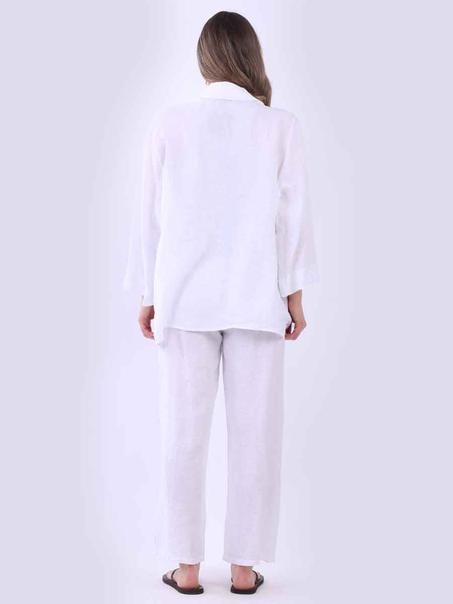 Solid Linen Baggy Open Jacket